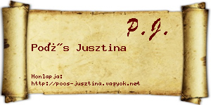 Poós Jusztina névjegykártya